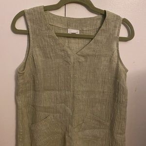 J Jill Summer Sleeveless Green Linen Top Pure Jill